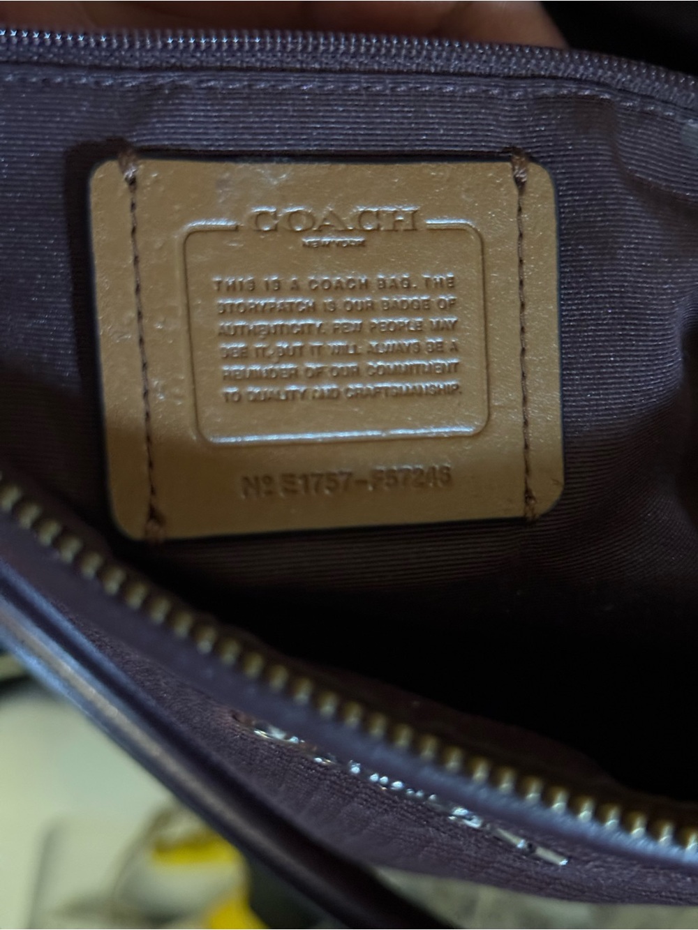 Coach Maroon and Tan Leather Patch Shoulder Bag - Picture 3 of 11